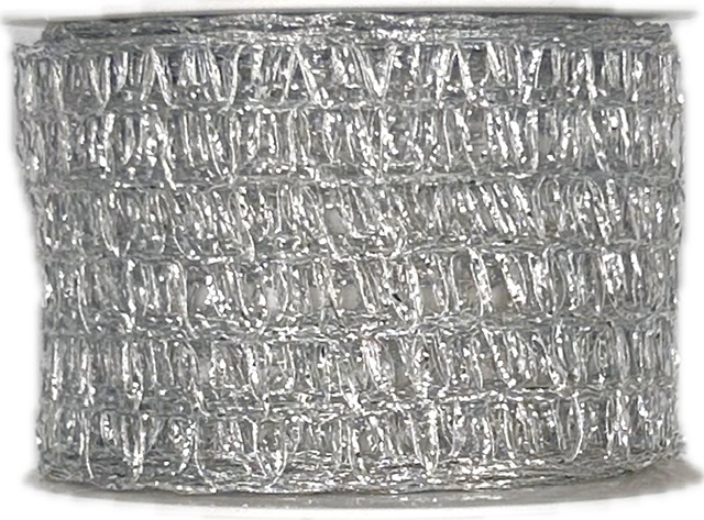 Stuha síťovaná CADILLAC SILVER stříbrná venkovní 40mm x 2m (14,-Kč/m)