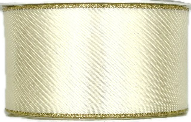 Stuha saténová BASIC CREME krémová 40mm x 2m (14,-Kč/m)