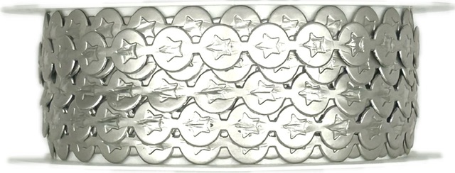 Stuha vysekávaná SHINY STAR SILVER stříbrná 10mm x 3m (6,-Kč/m)