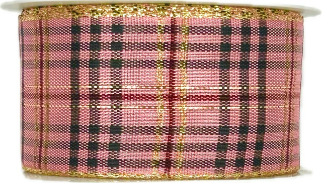 Vánoční stuha Tartan Chic Rose – Premium 40mm x 3m (12,-Kč/m)