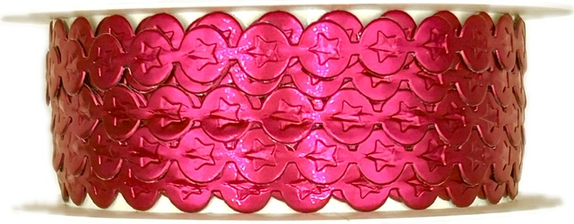 Stuha vysekávaná SHINY STAR PINK růžová 10mm x 3m (6,-Kč/m)