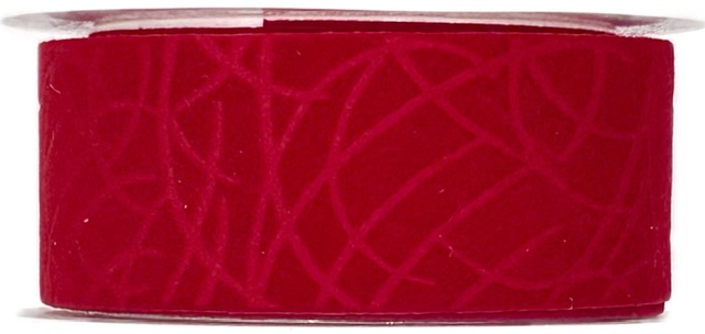 Stuha sametová Velutto SparkLine – Carmine Red červená 25mm x 2m (13,-Kč/m)
