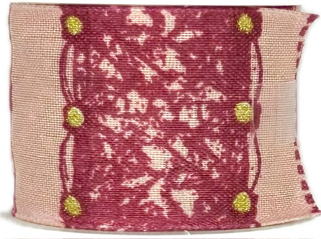 Stuha vánoční PINK HARMONY růžová 40mm x 2m (14,-Kč/m)