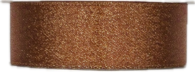 Stuha saténová STARDUST CINNAMON hnědá 25mm x 3m (10,-Kč/m)