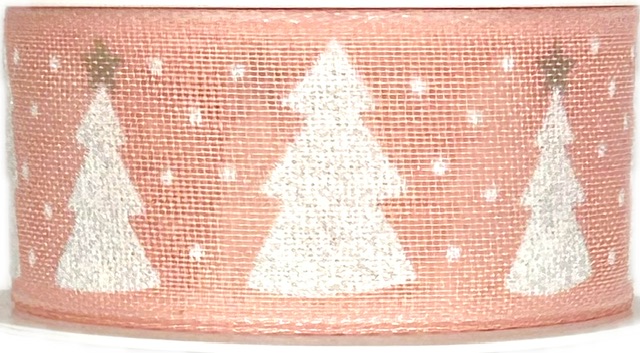 Stuha vánoční BLUSH PINK růžová 25mm x 2m (11,-Kč/m)