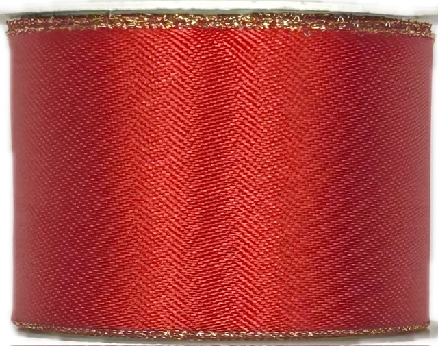 Stuha saténová SATIN BASIC RED červená 40mm x 2m (14,-Kč/m)
