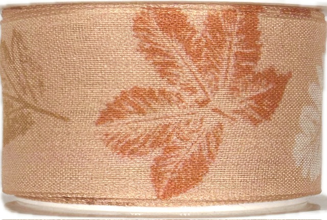 Stuha podzimní Autumn Cotton Leaf - Natural Charm 40mm x 2m (14,-Kč/m)