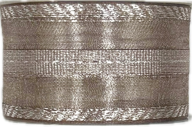 Stuha stříbrná Shimmer Veil Taupe – Premium (15,-Kč/m)