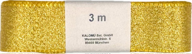 Stuha zlatá skládaná HIGH SOCIETY zlatá 25mm x 3m (5,- Kč/m)