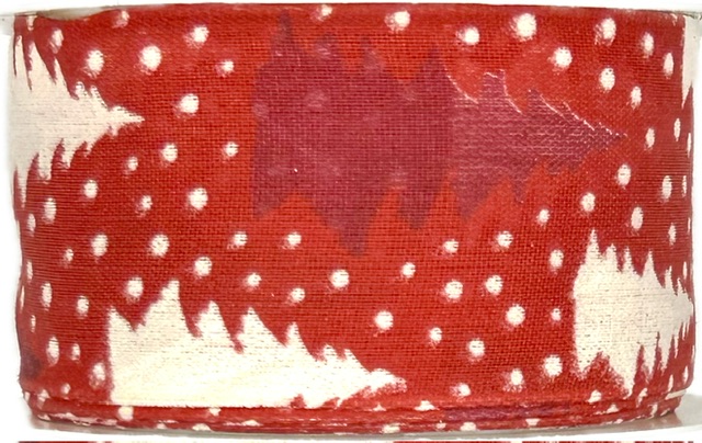 Vánoční stuha CHRISTMAS FOREST RED červená 40mm x 2,5m (12 ,-Kč/m)(