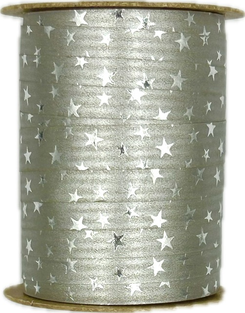 Stuha vánoční STARRY SHINE SILVER stříbrná 10mm x 15m (1,60Kč/m)