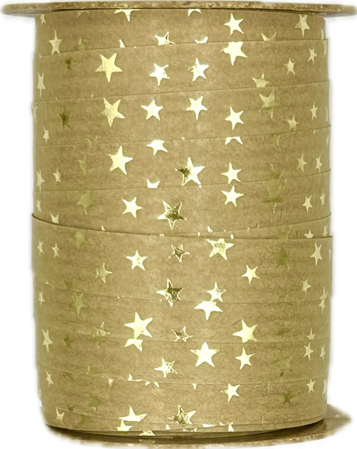 Stuha vánoční STARRY SHINE RUSTIC GOLD béžová 10mm x 15m (1,60Kč/m)