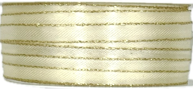 Stuha saténová BASIC CREAM LINE krémová 6mm x 5m (4,-Kč/m)