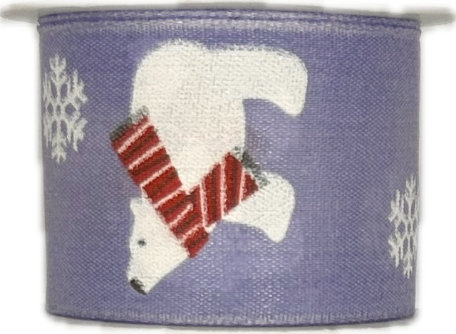 Stuha vánoční POLAR BEAR WINTER modrá 40mm x 2m (14,-Kč/m)