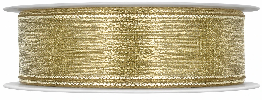 Stuha šampaňská lurexová PLATINUM CHAMPAGNE 25mm x 2m