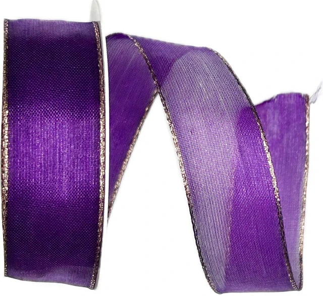 Stuha BASIC ROYAL PURPLE GOLD fialová 25 mm x 3m (8,- Kč/m)