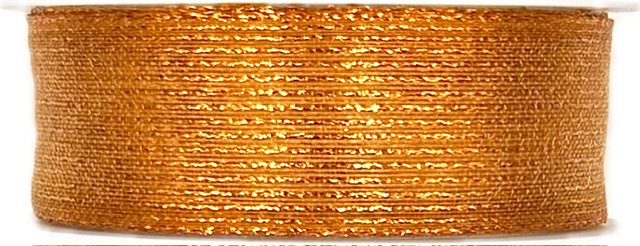 Organzová stuha ORGANDY LINES COPPER měděná 25mm x 3m (10,-Kč/m)