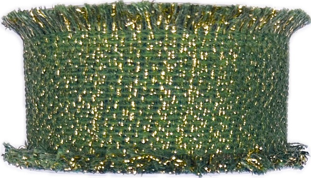 Stuha bavlněná RUSTIC GLOW FOREST zelená 40mm x 2m (20,-Kč/m)