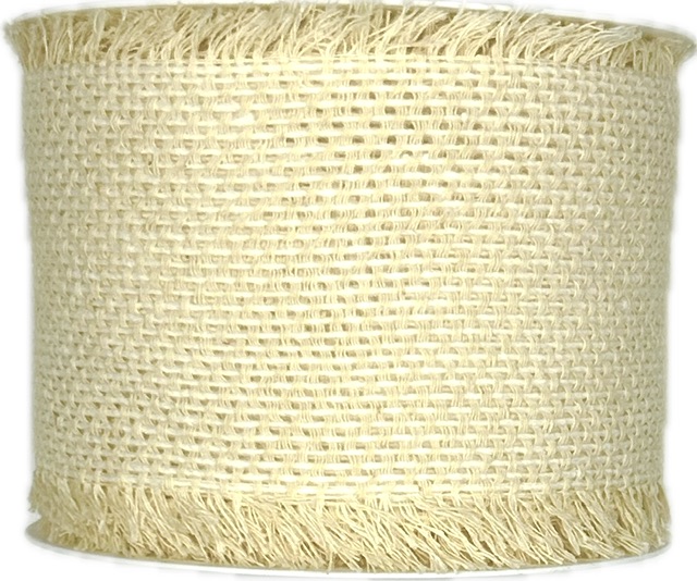 Stuha bavlněná NATURAL CHARM CREAM krémová 60mm x 2m (19,-Kč/m)