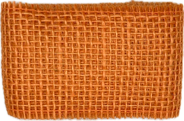Stuha jutová JUTA ORANGE SUNSET oranžová 70mm x 2m (25,-Kč/m)