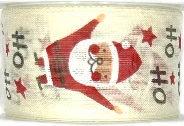 Stuha vánoční Santa HoHo Harmony krémová 40mm x 2m (12,-Kč/m)