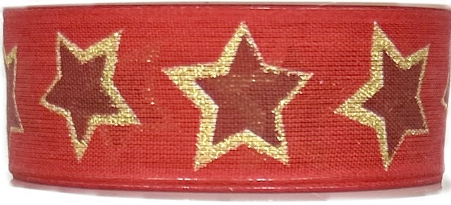 Stuha vánoční STARLIGHT OUTLINE RED červená 25mm x 3m (10,-Kč/m)