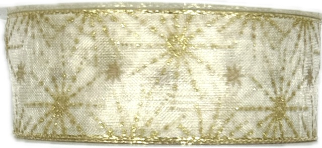 Stuha vánoční STARDUST RADIANCE GOLD zlatá 25mm x 3m (11.50,-Kč/m)