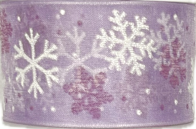Stuha vánoční ICE STAR PURPLE světle fialová 40mm x 3m (13,-Kč/m)