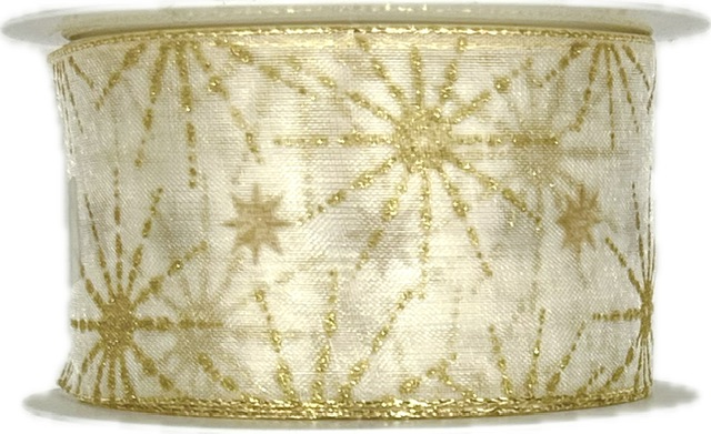 Stuha vánoční STARDUST RADIANCE GOLD zlatá 40mm x 2m (18,-Kč/m)