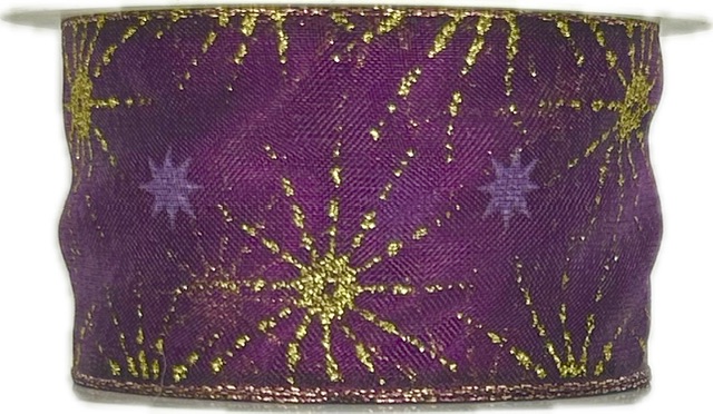 Stuha vánoční STARDUST RADIANCE ROYAL PURPLE fialová 40mm x 2m (18,-Kč/m)