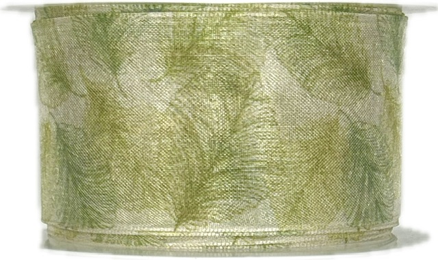 Stuha organzová FOREST VEIL zelená 40mm x 2m (13,-Kč/m)
