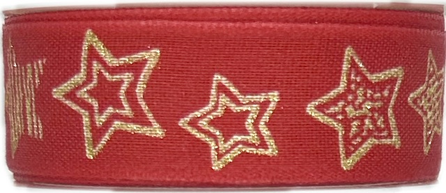 Stuha vánoční STARLIGHT RED červená 25mm x 3m (9,-Kč/m)