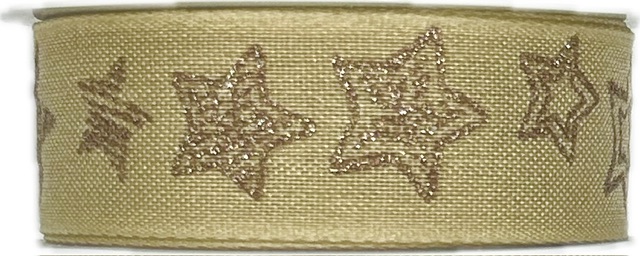 Stuha vánoční STARLIGHT NATURAL béžová 25mm x 3m (9,-Kč/m)