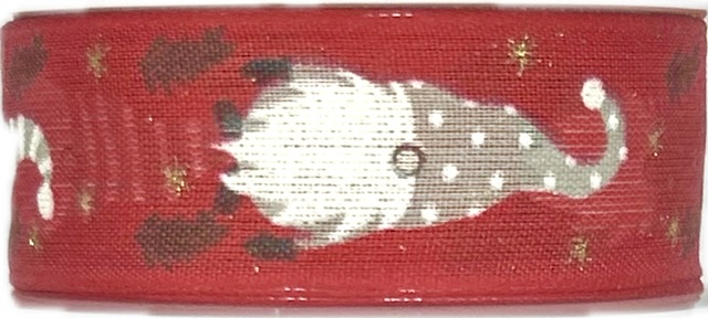 Stuha vánoční NORDIC GNOME RED červená 25mm x 2m (12,-Kč/m)