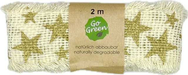 Stuha vánoční JUTA STARSHINE CREAM krémová 40mm x 2m (14,-Kč/m)