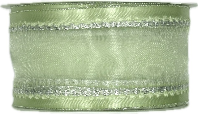 Stuha organzová MONDAN MINT SHINE mentolová PREMIUM 40mm x 3m (12,-Kč/m)