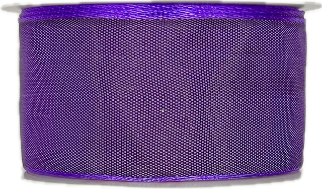 Taftová stuha Metal Violet Shine – fialová 40mm x 3m (8,-Kč/m)