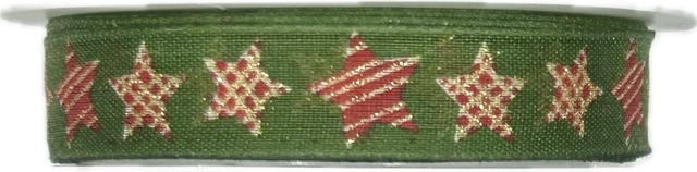 Stuha vánoční FESTIVE STARLINE GREEN zelená 15mm x 4m (5,-Kč/m)