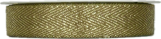 Vánoční stuha tkaná FISHBONE BROWN hnědá 15mm x 3m (7,-Kč/m)