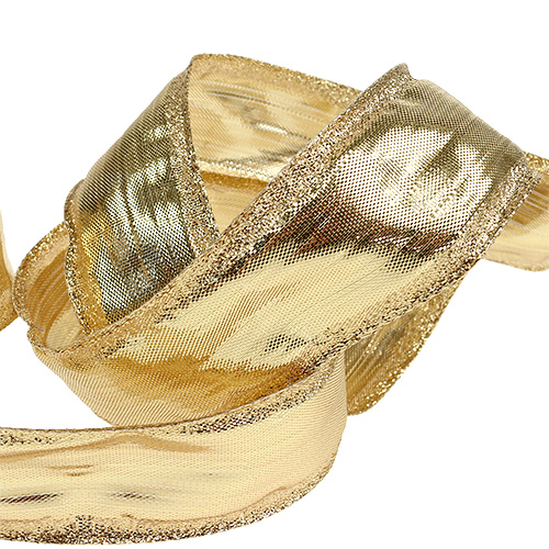 Stuha zlatá OUTDOOR WATERPROOF GOLD zlatá lesklá 40mm x 10m A ( 9,90 Kč/m)