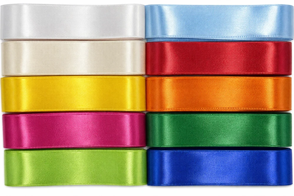 Stuha saténová zlato-žlutá - skládaná 25mm x 3m (6,30Kč/m)