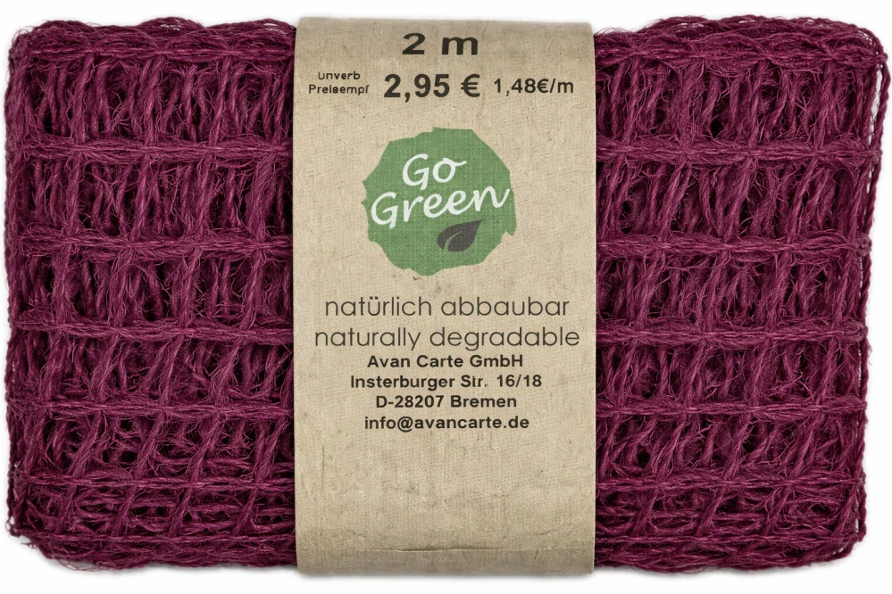 Síťovaná stuha Nature Alma – Raspberry Purple 40mm x 2m (14,-Kč/m)