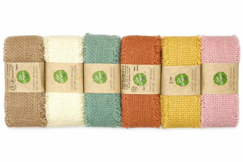 Stuha bavlněná VILLAGE SOUL Pistachio pistáciově zelená 40mm x 2m 