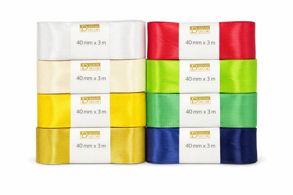 Stuha taftová Classic Red červená 40mm x 3m (8,-Kč/m)