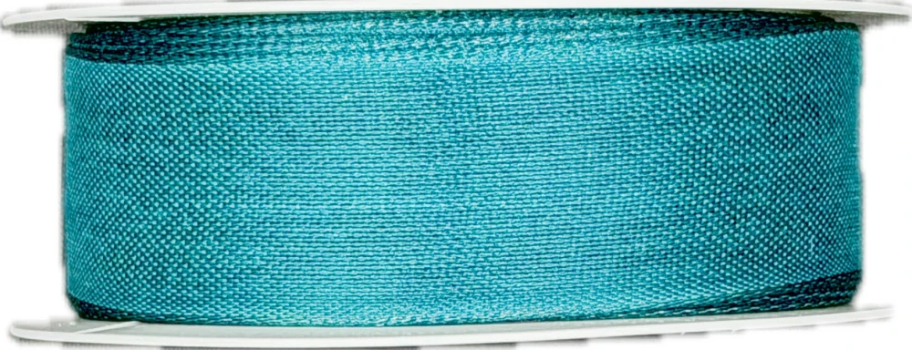 Bavlněná stuha CHANCE – Deep Turquoise tmavě tyrkysová  25mm x 3m (6,-Kč/m)