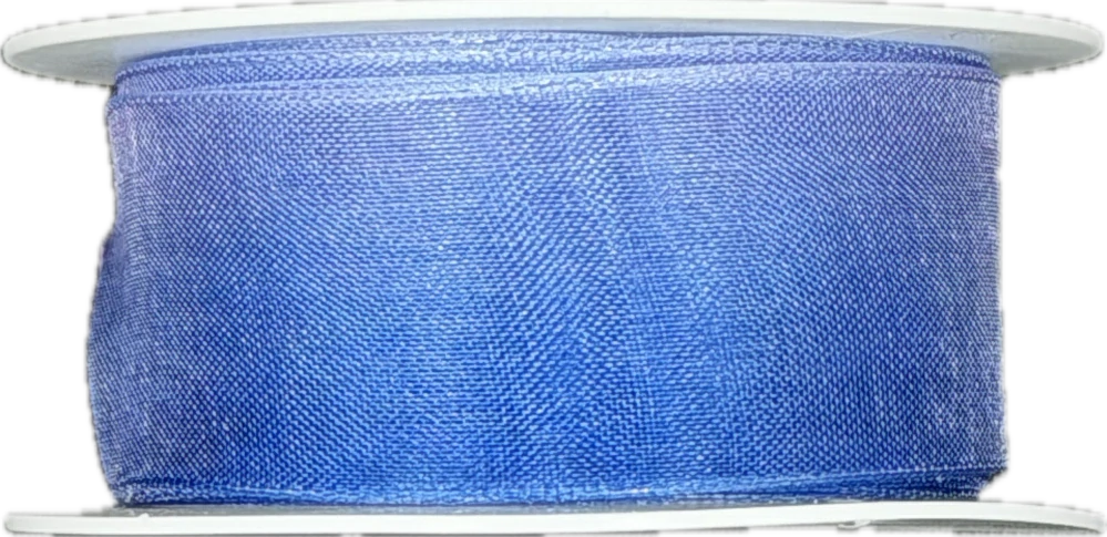 Stuha organzová DUO COLOR modro-bílá 25mm x 2m (12,-Kč/m)