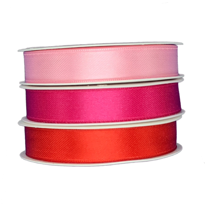 Stuha saténová růžová 15mm x 7m (4,- Kč/m)