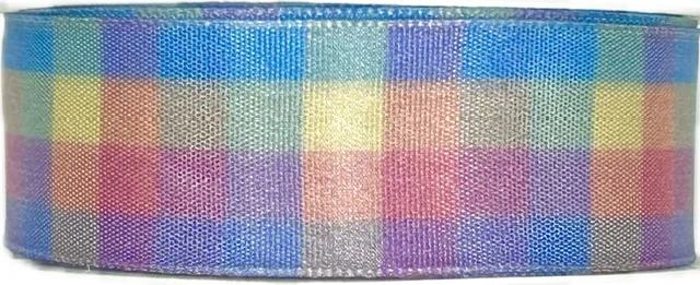Taftová stuha MULTICOLORE BLUE karo 25mm x 3m