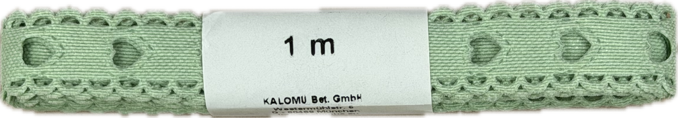 Vysekávaná dekorativní stuha pastelově zelená Sweet Hearts Pastel Green –  15mm × 1m