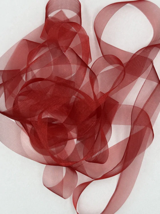 Stuha organzová ORGANDY Ruby Red červená 25mm x 5m (4,-Kč/m)